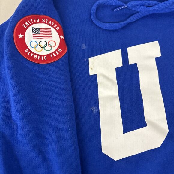 New Men's Small S $168 As Is (stain) Polo Ralph Lauren USA OLYMPICS BLUE HOODIE - Picture 3 of 5